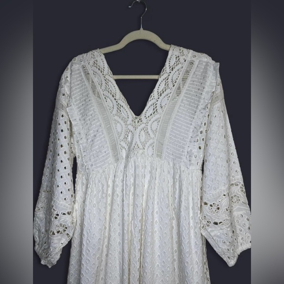 Anthropologie Forever That Girl White Lace Midi Dress. - Picture 6 of 8
